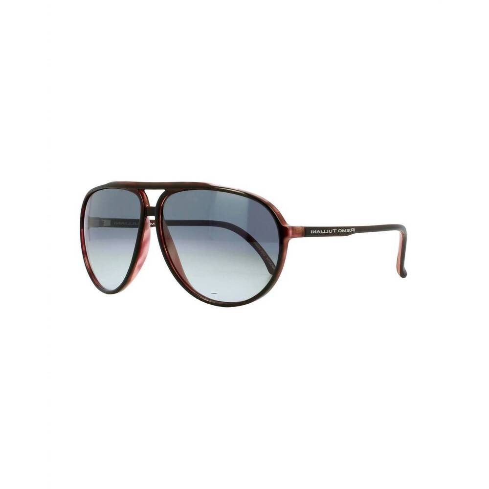 NEW REMO TULLIANI men's smooth aviator sunglasses in burgundy/ash